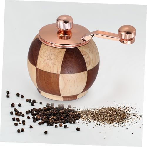 PrettyZoom Manual Hand Crank Wooden Pepper GrinderSalt Pepper Mill