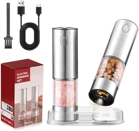 FzaqwenRechargeable Salt Pepper Grinder Set for Home Use