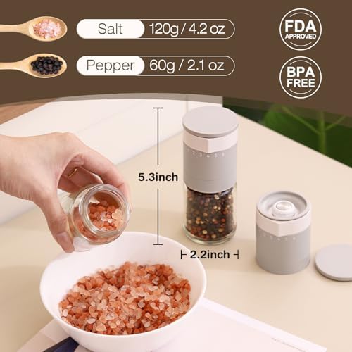 Vucchini External Adjustable Salt and Pepper Grinder Set