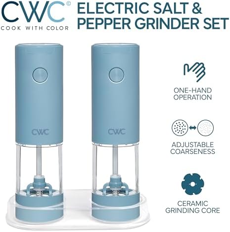 COOK WITH COLOR Electric Pepper Salt Shaker Set