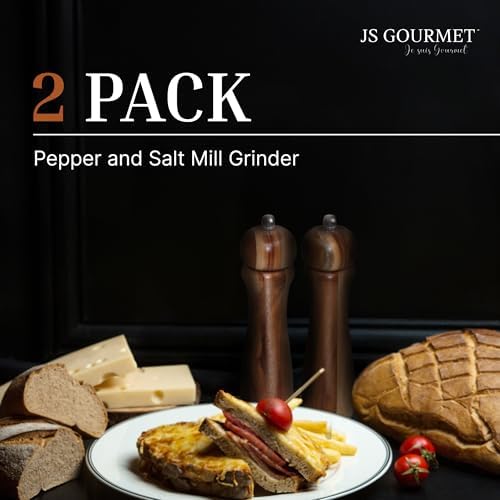 Acacia Light Wood Salt Pepper Mill Set
