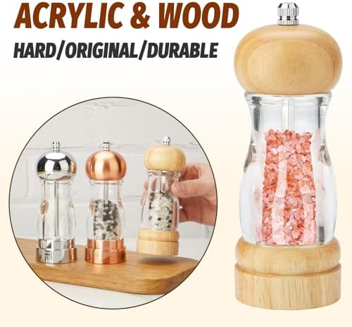 Adjustable Acrylic Salt Pepper Grinder 6 inch