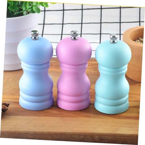 1pc Manual Wooden Pepper Mill Salt Container for Home