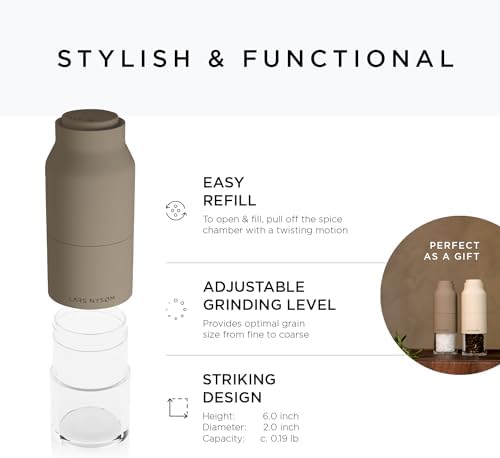 LARS NYSM Salt Pepper Mill Set Taupe Brown
