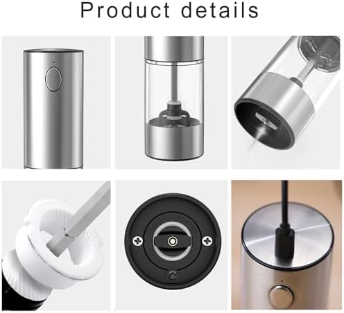 Electric Salt Pepper Grinder Set USB Rechargeable