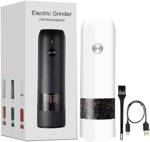 Rechargeable Pepper and Salt Grinder Set with LED Light