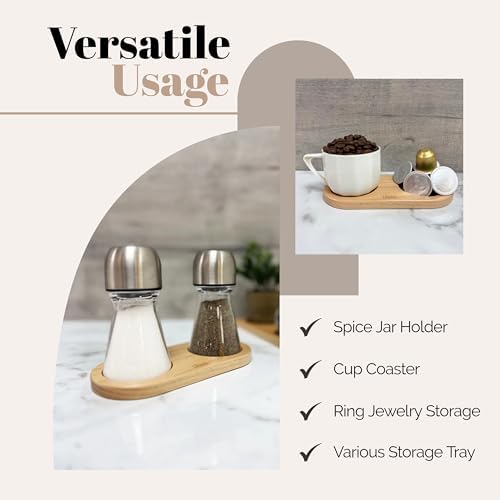 Sturdy Salt Pepper Mill Tray Beechwood Kitchen gadget