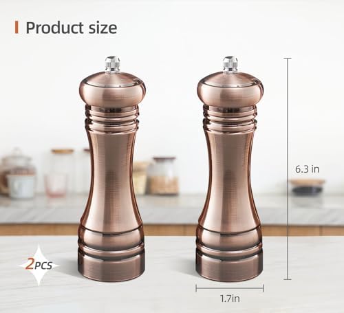 Salt and Pepper Grinder Set Retro ABS Adjustable Thickness