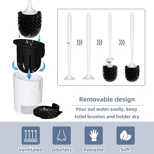 ABSOFINE Silicone Toilet Brush Set