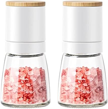 JAJKAFCL 2-Piece Refined Ceramic Pepper Mill Set with Adjustable Grinder