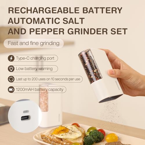 Vucumber Electric Salt and Pepper Grinder Set