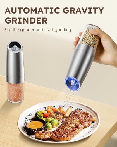Sangcon Gravity Electric Pepper and Salt Grinder Set