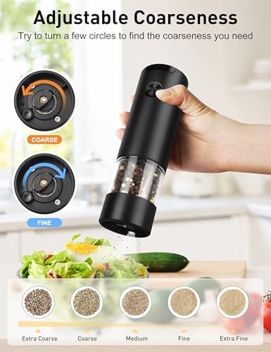 Adjustable Electric Pepper Grinder Black
