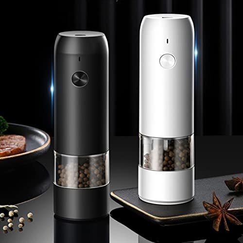 USB Rechargeable Electric Salt and Pepper Grinder Set with LED Light
