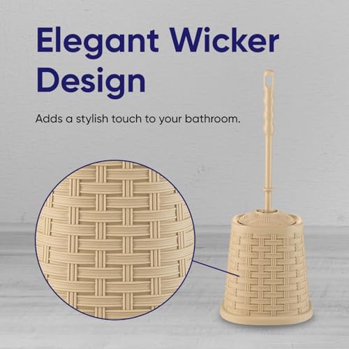 Superio Wicker Style Toilet Bowl Brush and Holder