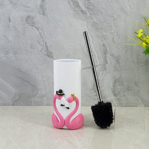 Flamingo-Inspired 15-inch Toilet Brush Cleaner Set