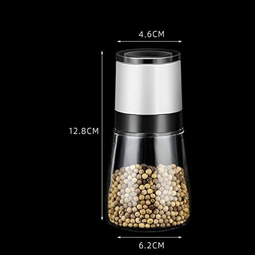 JAJKAFCL White Glass Pepper Grinder Salt Pepper Mill