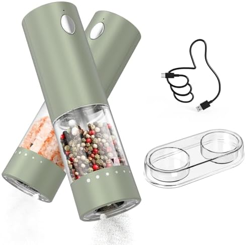 Circle Joy Salt Pepper grinder with LED light USB charging