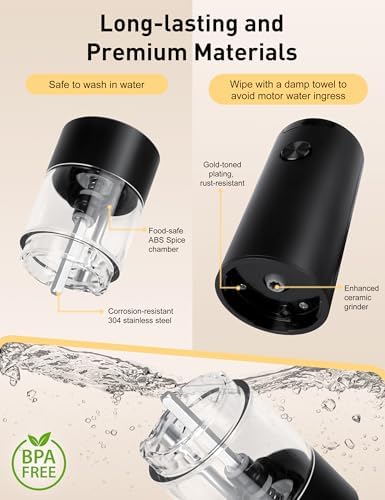 Adjustable Electric Pepper Grinder Black