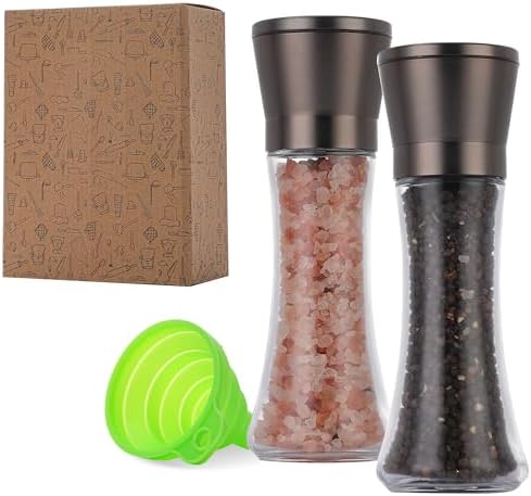 DAVIMADE 6OZ Metal Bronze Salt and Pepper Grinder Set of 2