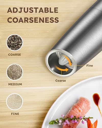 Sangcon Gravity Electric Pepper and Salt Grinder Set