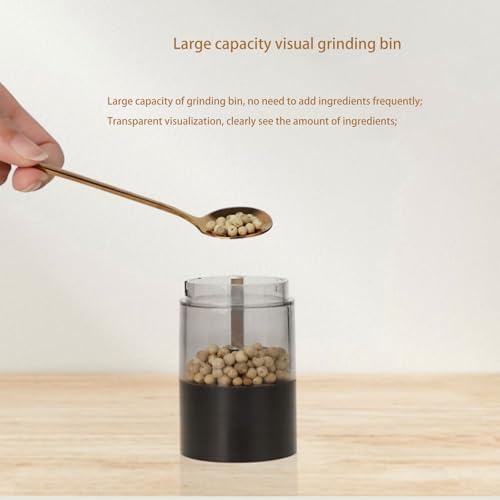 Premium Salt Pepper Grinder Set wAuto Shake-Free Design LED Light Black