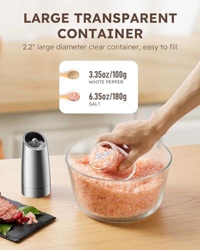 Sangcon Gravity Electric Pepper and Salt Grinder Set