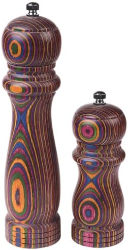 Stylish Rainbow Pakkawood Pepper Salt Mill Set