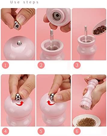Refillable 2-Piece Pepper Mill with Wooden Jar Adjustability for Kitchen Use