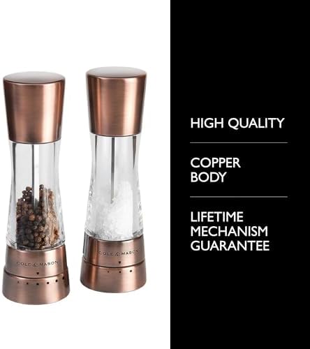 Handcrafted Salt Pepper Grinder Set with Adjustable Settings - Perfect for Home Kitchen