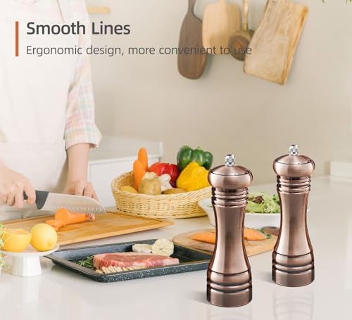 Salt and Pepper Grinder Set Retro ABS Adjustable Thickness
