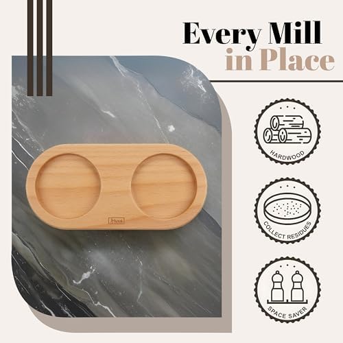 Sturdy Salt Pepper Mill Tray Beechwood Kitchen gadget