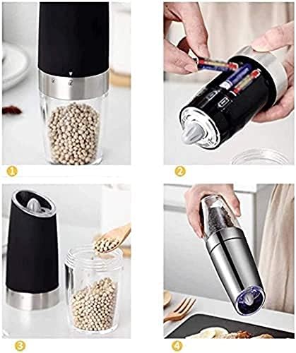 Adjustable Salt Pepper Grinder Set with LED Light
