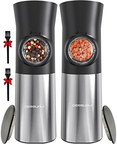 Gravity Electric Salt and Pepper Grinder Set with Battery