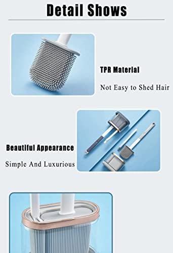 HMTRADESuper Durable Soft Silicone Toilet Brush wWrapping Bristles for Effortless Cleaning