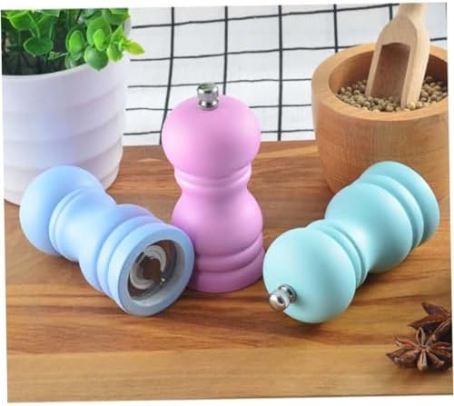 1pc Manual Wooden Pepper Mill Salt Container for Home