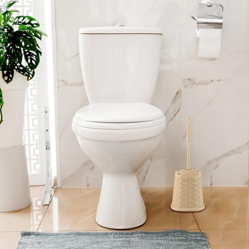 Superio Wicker Style Toilet Bowl Brush and Holder