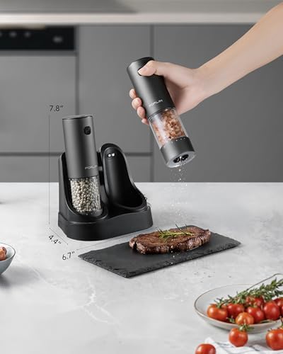 FORLIM 2-Speed Electric Salt and Pepper Grinder Set