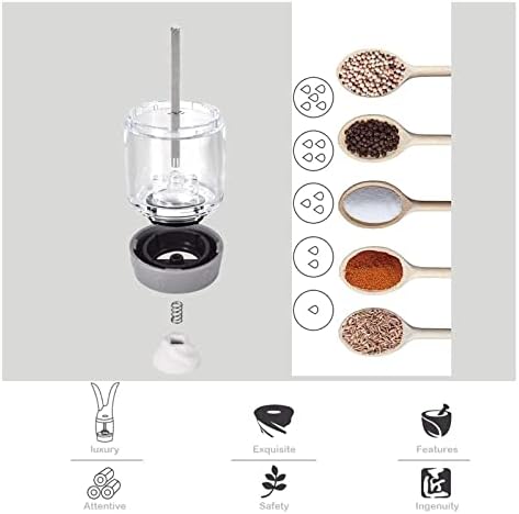 Refillable 2-Piece Pepper Mill Set Salt Pepper Shakers with Creative Design