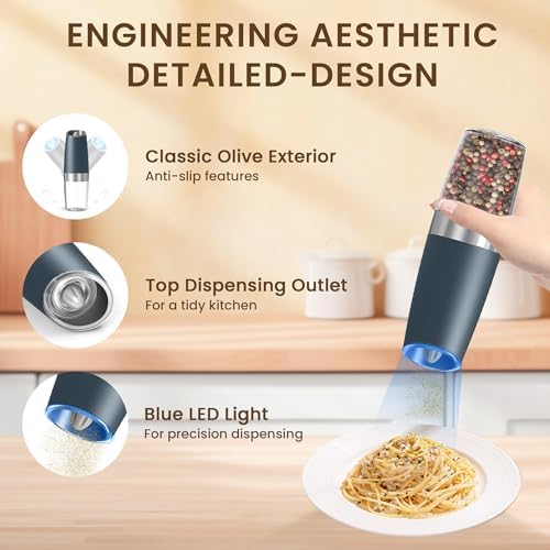 Durable Electric Salt and Pepper Grinder Set with LED Light