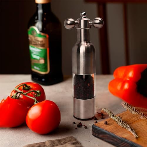 2PCS Manual Salt Pepper Grinder Set Stainless Steel Handle