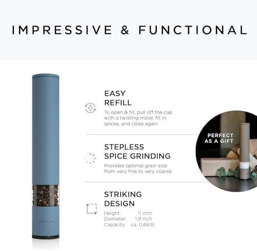 LARS NYSM Salt and Pepper Mill with Adjustable Ceramic Grinder