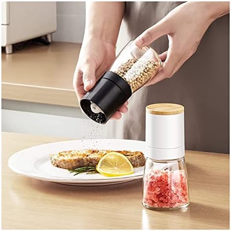 JAJKAFCL 2-Piece Refined Ceramic Pepper Mill Set with Adjustable Grinder