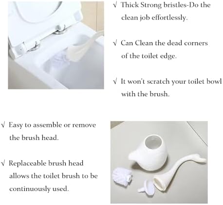 Swan Toilet Brush and Ceramic Holder Set