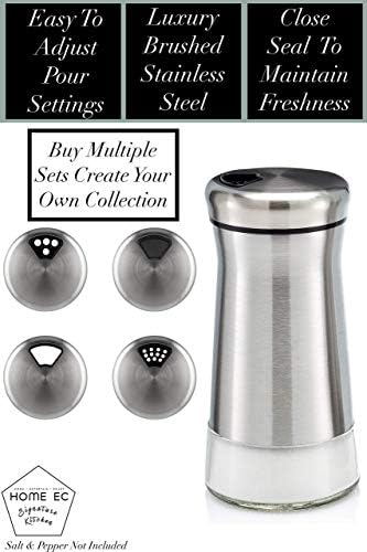 Home EC Premium Stainless Steel Salt Pepper Grinder Set Tall Shaker Set 2pk