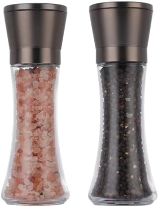 DAVIMADE 6OZ Metal Bronze Salt and Pepper Grinder Set of 2