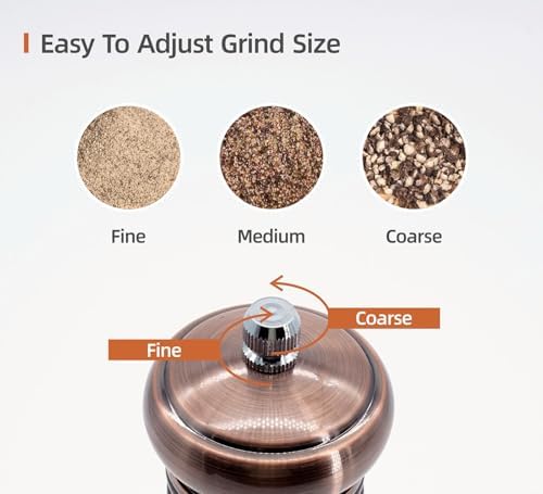 Salt and Pepper Grinder Set Retro ABS Adjustable Thickness