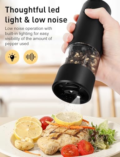 Adjustable Electric Pepper Grinder Black
