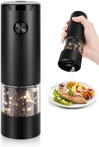 Adjustable Electric Pepper Grinder Black
