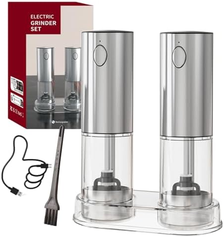 Electric Salt Pepper Grinder Set USB Rechargeable